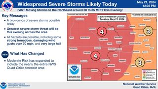 Tornadoes possible this evening in the Quad Cities