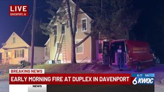  Duplex fire Tuesday morning in Davenport, family evacuated