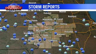 T'Storms winding down around the Quad Cities late Friday night
