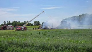 Utility building catches fire in Colona