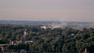  Smoke billows over Rock Island skyline