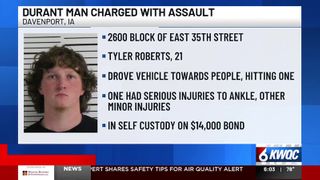  Man charged with assault after hitting person with car