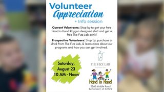 Hand in Hand to celebrate volunteers at appreciation event