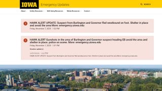 Gunfire reported at University of Iowa campus