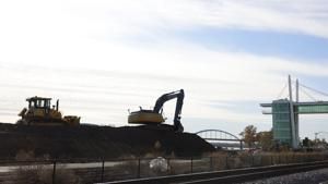 Construction underway on pedestrian bridge at Davenport's future riverfront park