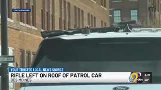 Des Moines police investigating after officer leaves rifle on roof of vehicle