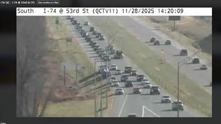  Crash on I-74 at East 53rd Street causes traffic backup 