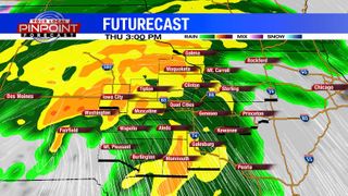 Rain, thunderstorms, and snow over the next 48 hours