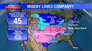 45 out of 50 states slammed with winter weather alerts!
