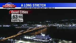 63 straight hours coming with below 0° wind chills in the Quad Cities