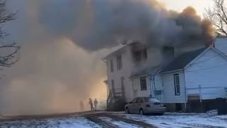  Crews battle house fire in Clinton in bitterly cold temps 