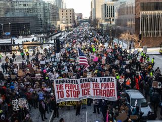 Minnesotans turn out in the frigid cold to protest Trump's immigration crackdown