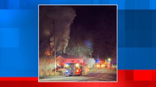  Smoke billows from home as crews fight house fire