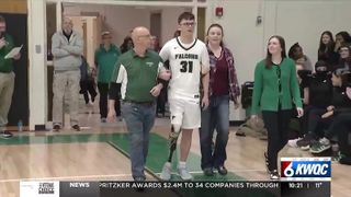  West Burlington senior, Garrett Nichols, plays first varsity game on Senior Night