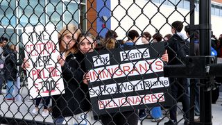 Pleasant Valley High School students protest ICE with walkout