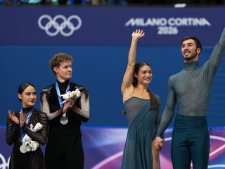 U.S. ice dancers Madison Chock and Evan Bates win Olympic silver, in a stunning upset