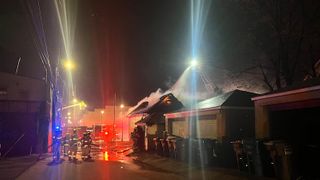  Flames, heavy smoke seen as crews battle structure fire
