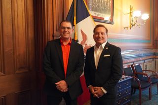 Joe Stutting campaigning for Iowa Senate District 35 seat