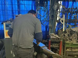 Gretchen at Work: Shaping metal at Boyler's Ornamental Iron