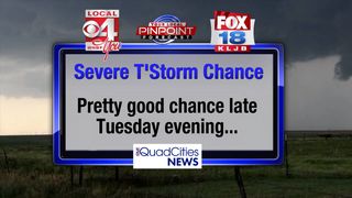 Severe weather chances on the rise for Tuesday evening
