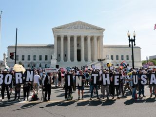 Supreme Court hears challenge to birthright citizenship as Trump attends arguments