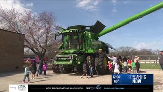  Elementary students celebrate math achievement with combine visit