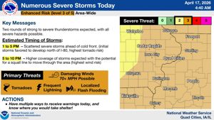 Live updates: Storms expected in the Quad-Cities on Friday, April 17