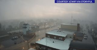 WATCH: Strong storm arrives in Lena, Illinois