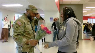 Military homecoming at Rock Island High School