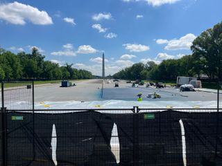 Trump's 'American flag blue' reflecting pool project gets a mixed reaction in D.C.