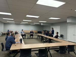 U.S. Rep. Randy Feenstra holds round table in Davenport as he campaigns for governor