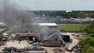 No one injured after fire engulfs Burlington warehouse