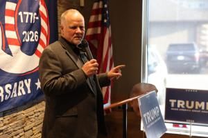 Republican gubernatorial candidate Brad Sherman campaigns in Scott County
