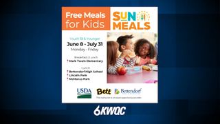  Bettendorf schools, parks team up to offer free summer meals for kids