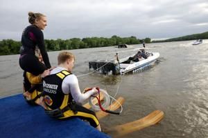 Gretchen at Work: Waterskiing with the Backwater Gamblers