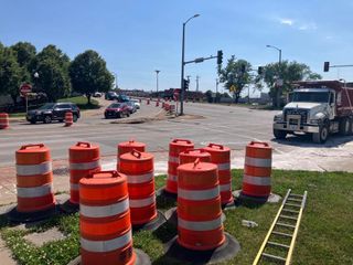 Construction at Second and Gaines, Davenport, snarls traffic