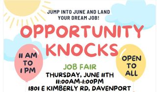 Opportunity Knocks job fair scheduled for IowaWORKS, Davenport
