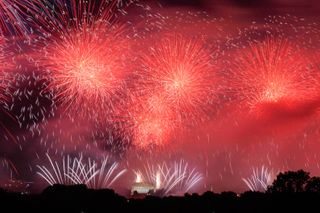 Trump addresses nation and fireworks light up National Mall after storm delay