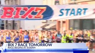 Runners prepare to run the Bix 7