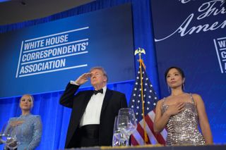 Trump returns to correspondents' dinner 3 months after shooting