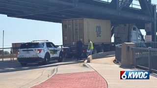  Government Bridge closed after semi gets stuck