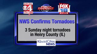 NWS confirms 3 Sunday night tornadoes