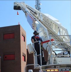 Muscatine firefighters test precision in 'cone challenge'