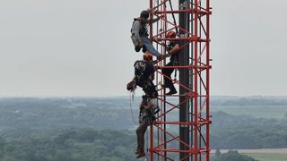 Worker has medical emergency nearly 300 feet in the air on TV station tower