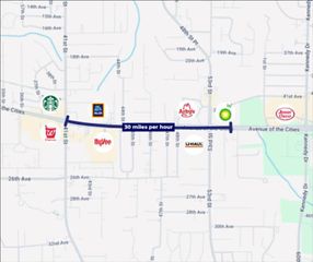 Speed limit reduced to 30 mph on Avenue of the Cities east of 41st Street