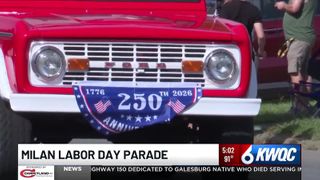  Milan Labor Day Parade draws crowd with veterans, antique vehicles, marching band