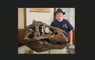 Young Cambridge museum director receives T. rex skull replica