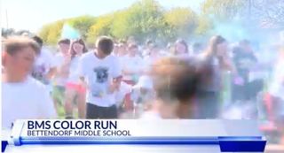 Bettendorf Middle School students wrap up week of challenges with burst of color