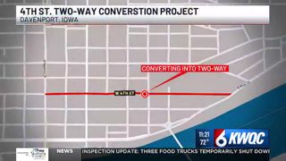  Traffic Alert: Crews phasing in two-way travel on 4th Street in Davenport 