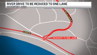  Traffic alert: Lane reduction begins on East River Drive in Davenport